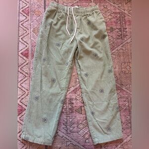 Urban Outfitters green corduroy floral pants